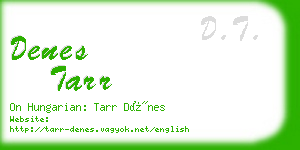 denes tarr business card